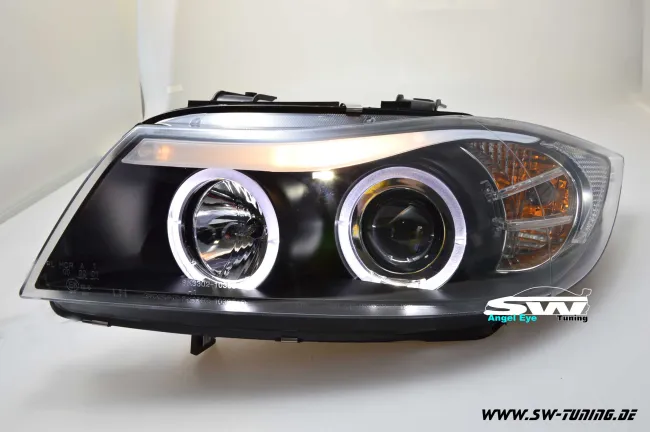 Angel Eye Scheinwerfer BMW E90/E91 3er LED Standlichtringe black 05-09