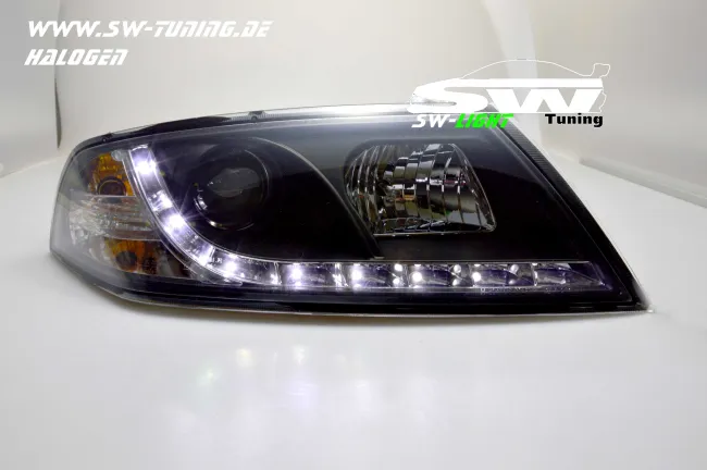 SW-Light Scheinwerfer Skoda Octavia II 1Z 04-09 LED Standlicht black