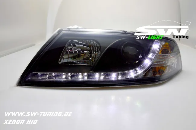 SW-Light headlights suitable for Skoda OctaviaII 04-09 LED positionslight HID black