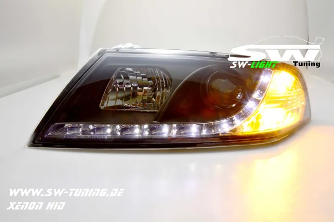 SW-Light headlights suitable for Skoda OctaviaII 04-09 LED positionslight HID black