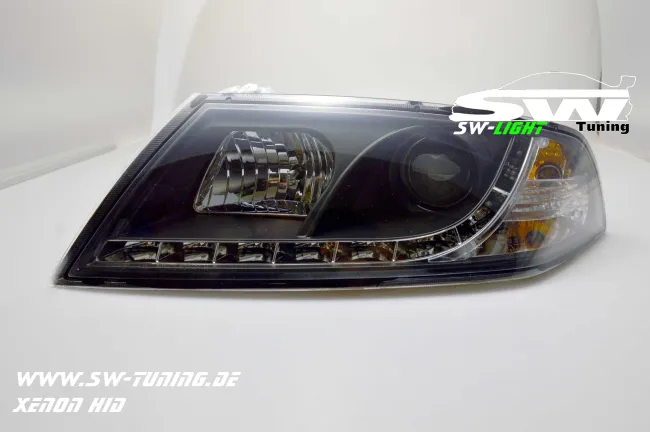 SW-Light headlights suitable for Skoda OctaviaII 04-09 LED positionslight HID black