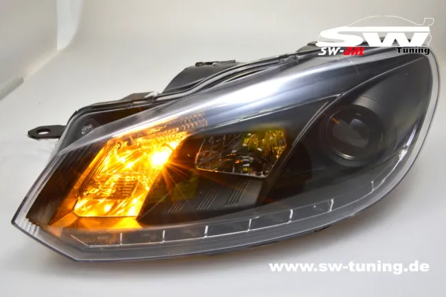 SW-DRL Scheinwerfer VW Golf 6 08-13 LED Tagfahrlicht R87 black