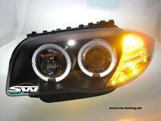 Angel Eye Scheinwerfer passend fr BMW 1er E87/E81 LED Standlichtringe black