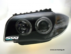 Angel Eye Scheinwerfer passend fr BMW 1er E87/E81 LED Standlichtringe black
