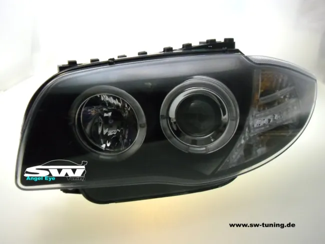 Angel Eye headlights suitable for BMW 1Series E87/E81 LED helo Rims black