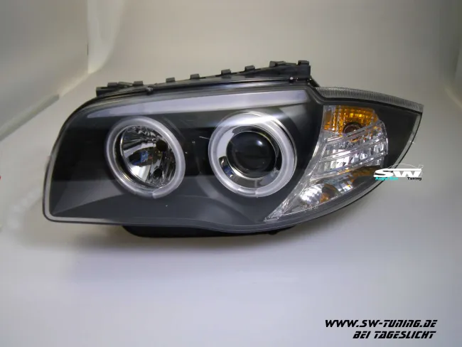 Angel Eye headlights suitable for BMW 1Series E87/E81 LED helo Rims black