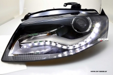 SW-DRL headlights for AUDI A4 B8 8K 08-11 LED-DRL R87 black