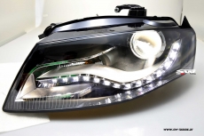 SW-DRL headlights for AUDI A4 B8 8K 08-11 LED-DRL R87 black