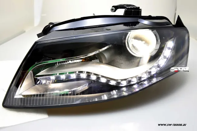 SW-DRL headlights for AUDI A4 B8 8K 08-11 LED-DRL R87 black