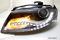 SW-DRL headlights for AUDI A4 B8 8K 08-11 LED-DRL R87 black