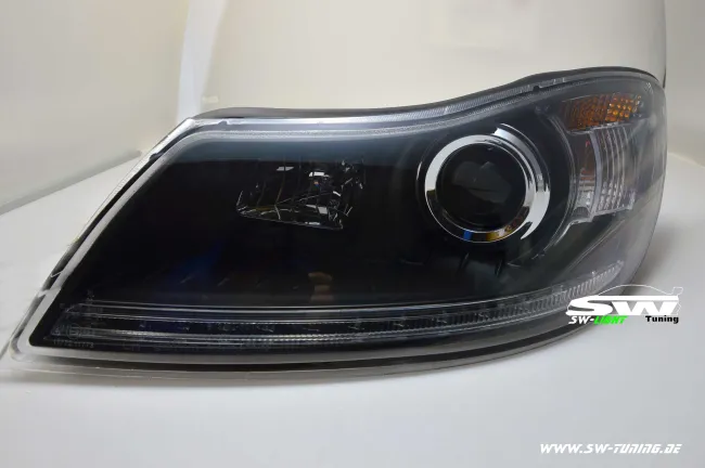 SW-Light headlights Skoda Octavia II 1Z Facelift 09-13 LED positionlight black