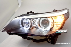 Angel Eye Scheinwerfer passend fr 5er BMW E60 E61 03-10 High LED Standlichtringe Black