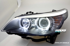 Angel Eye Scheinwerfer passend fr 5er BMW E60 E61 03-10 High LED Standlichtringe Black