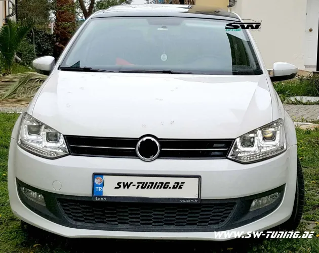 SW-Light headlights VW Polo V 6R 6C 10-17 LED U-Tube positionslight chrome