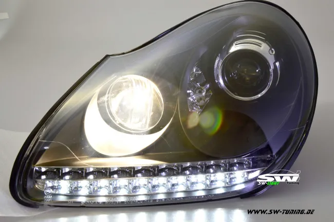 SW-Light Xenon Scheinwerfer passend für Porsche Cayenne I 955 9PA 02-07 LED Standlicht black