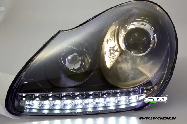 SW-Light Xenon Scheinwerfer passend für Porsche Cayenne I 955 9PA 02-07 LED Standlicht black