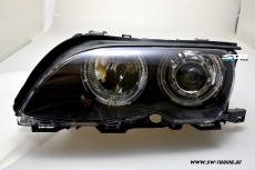 angel eye headlights 3Series BMW E46 LCI sedan 4doors 02-05 High LED halo rims black