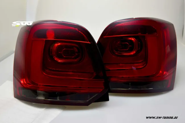 SW-Celi LED Rückleuchten VW Polo V Typ 6R 09-14 Steilheck cherry red/smoke Lightbar