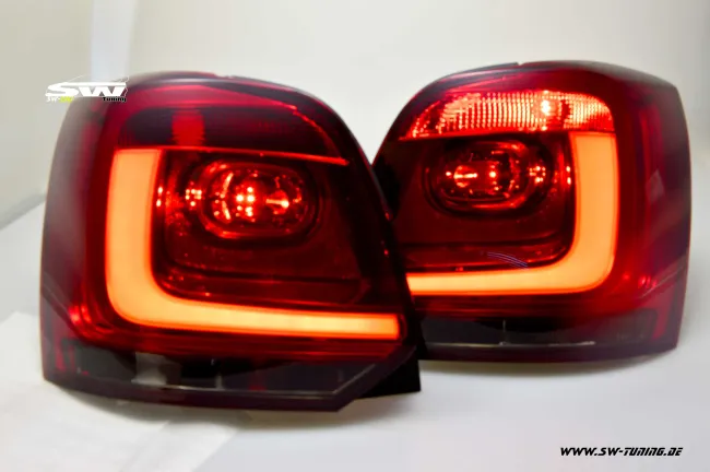 SW-Celi LED Rückleuchten VW Polo V Typ 6R 09-14 Steilheck cherry red/smoke Lightbar