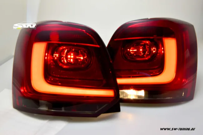 SW-Celi LED Rückleuchten VW Polo V Typ 6R 09-14 Steilheck cherry red/smoke Lightbar