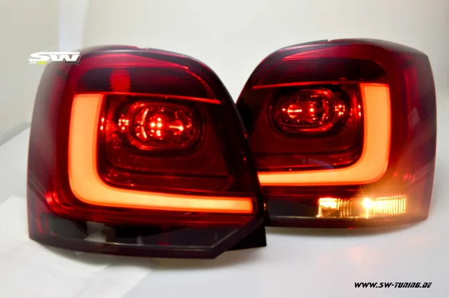 SW-Celi LED Rückleuchten VW Polo V Typ 6R 09-14 Steilheck cherry red/smoke Lightbar