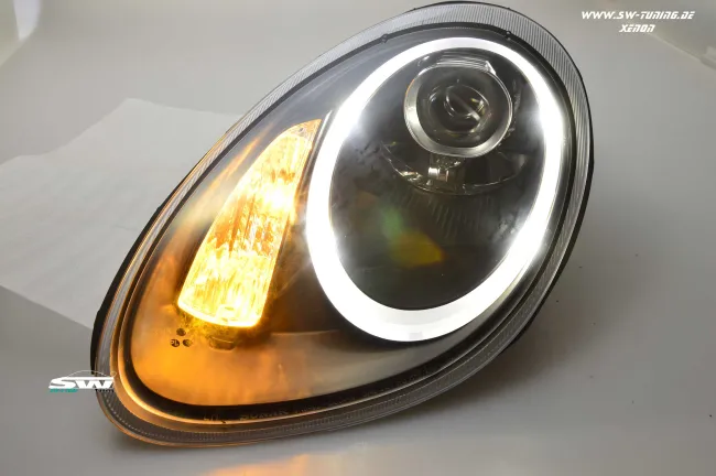 SW-Ltube Xenon Scheinwerfer für Porsche Boxster Cayman 987 05-08 LED Standlicht Black