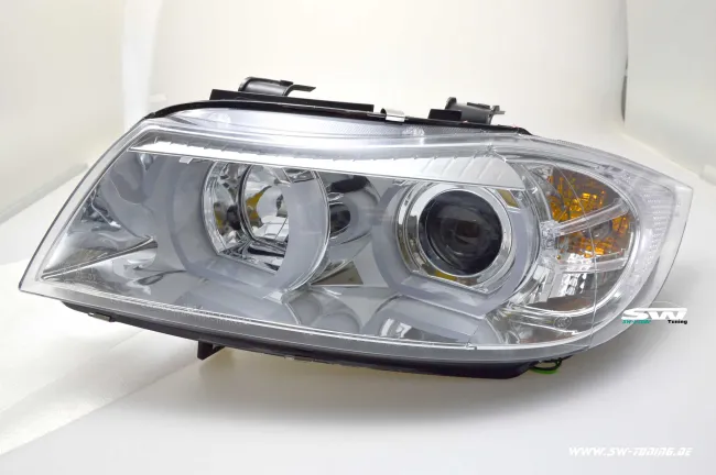 SW-Ltube Angel Eye headlights for BMW E90 E91 05-13 2 High U-LED positionslight chrome