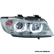 SW-Ltube Angel Eye Scheinwerfer fr 3er BMW E90 E91 05-13 High U-LED-Standlicht chrom