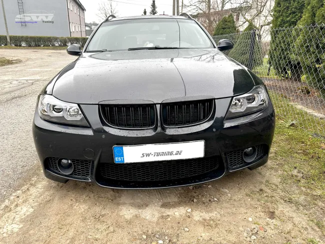 SW-Ltube Angel Eye Scheinwerfer für 3er BMW E90 E91 05-13 High U-LED-Standlicht Black