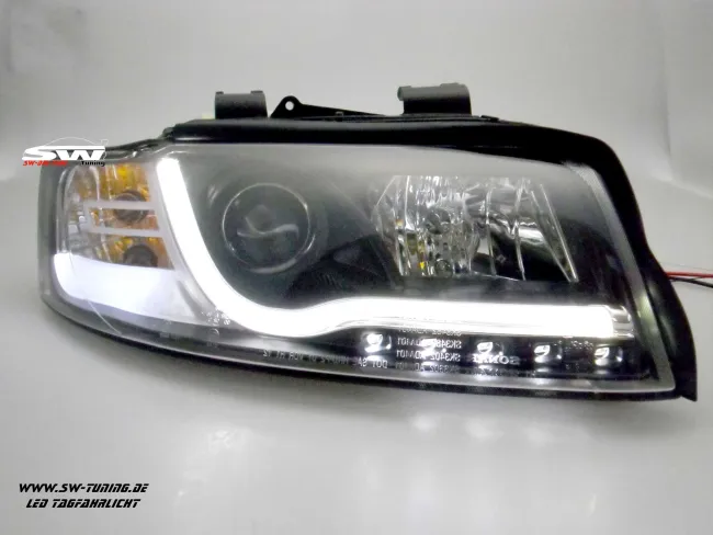 SW-DRLTube headlights for Audi A4 B6 8E 01-04 LED DRL / Lightbar positionslight black