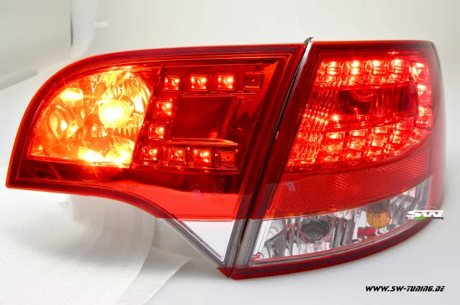 SW-Light LED taillights for Audi A4 B7 Avant 04-08 red/crystal