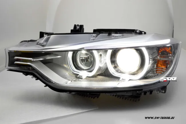 SW-DRL Angel Eye Scheinwerfer für BMW 3er F30/F31 12-15 LED TFL-Standlichtringe black