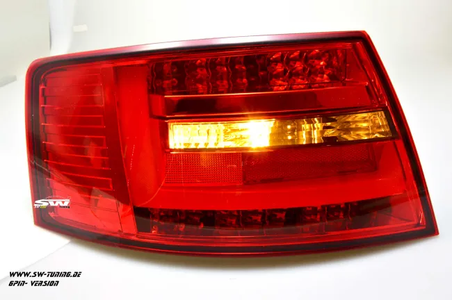 SW-Celi LED Rückleuchten passend für Audi A6 4F Limousine 04-08 Lightbar red smoke (für 6Pin Serie Birne RL)