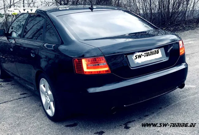 SW-Celi LED Rückleuchten passend für Audi A6 4F Limousine 04-08 Lightbar red smoke (für 6Pin Serie Birne RL)