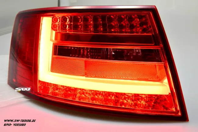 SW-Celi LED Rückleuchten passend für Audi A6 4F Limousine 04-08 Lightbar red clear (für 6Pin Serie Birne RL)