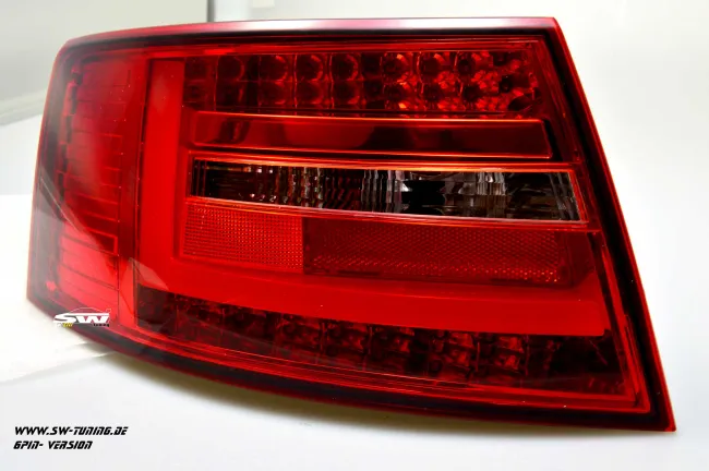 SW-Celi LED Rückleuchten passend für Audi A6 4F Limousine 04-08 Lightbar red clear (für 6Pin Serie Birne RL)