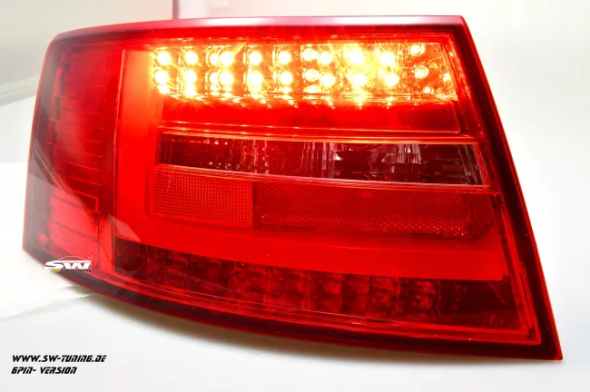 SW-Celi LED Rückleuchten passend für Audi A6 4F Limousine 04-08 Lightbar red clear (für 6Pin Serie Birne RL)