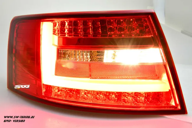 SW-Celi LED Rückleuchten passend für Audi A6 4F Limousine 04-08 Lightbar red clear (für 6Pin Serie Birne RL)