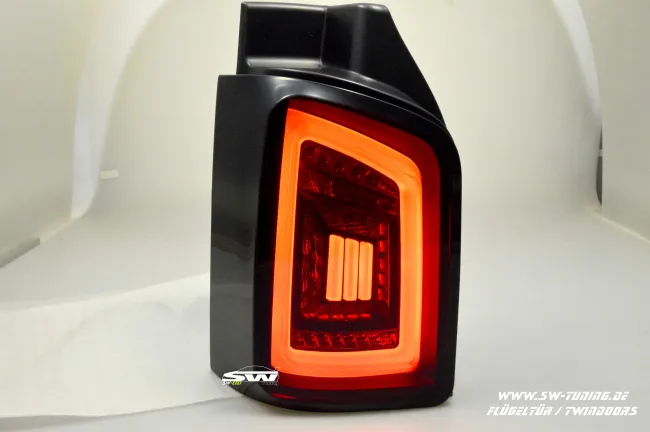 SW-Celi LED taillights for VW T5 Type 7H 7E 03-15 Black/smoke White-Lightbar for Twindoors
