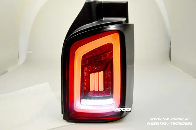 SW-Celi LED taillights for VW T5 Type 7H 7E 03-15 Black/smoke White-Lightbar for Twindoors