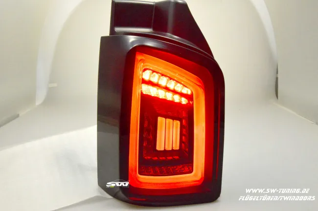 SW-Celis LED taillights for VW T5 Type 7H 7E 03-15 Black/smoke RED-Lightbar for Twindoos