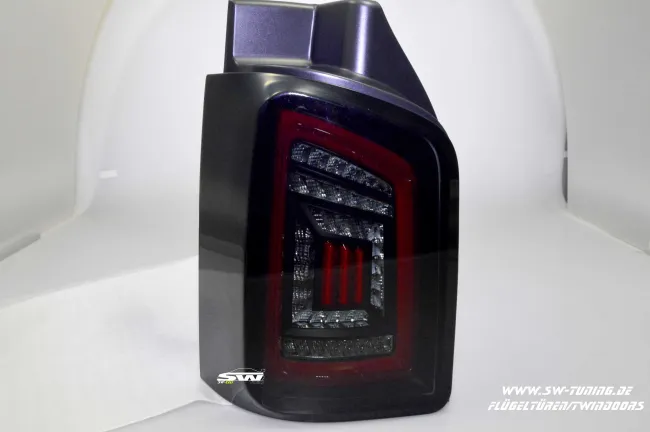 SW-Celis LED taillights for VW T5 Type 7H 7E 03-15 Black/smoke RED-Lightbar for Twindoos