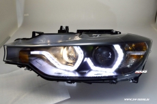 SWDRL Angel Eye headlights for BMW 3 Series F30 / F31 12-15 LED U-Tube DRL helo rim black