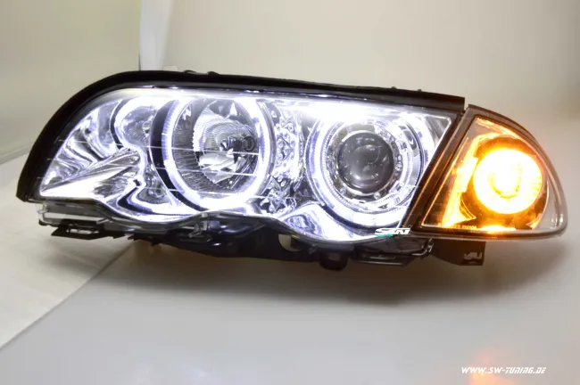 Angel Eye Scheinwerfer 3er BMW E46 Lim/Touring 98-01 High LED Standlichtringe chrom
