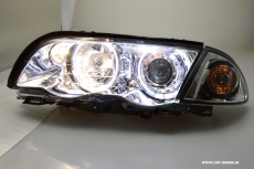 angel eye headlights 3er BMW E46 sedan 4doors 98-01 High LED halo rims chrome
