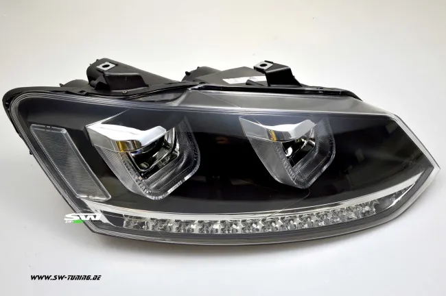 SW-Light headlights VW Polo 6R 6C 10-17 LED U-Tube positionslight black dynamic Indicator