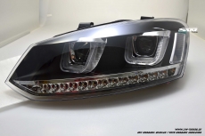 SW-Light headlights VW Polo 6R 6C 10-17 LED U-Tube positionslight black  dynamic Indicator - tuning online kaufen