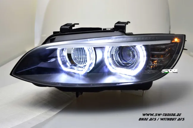 SW-Ltube Angel Eye Xenon headlights for BMW E92 E93 05-08 2 High U-LED DRL-positionslight black without AFS
