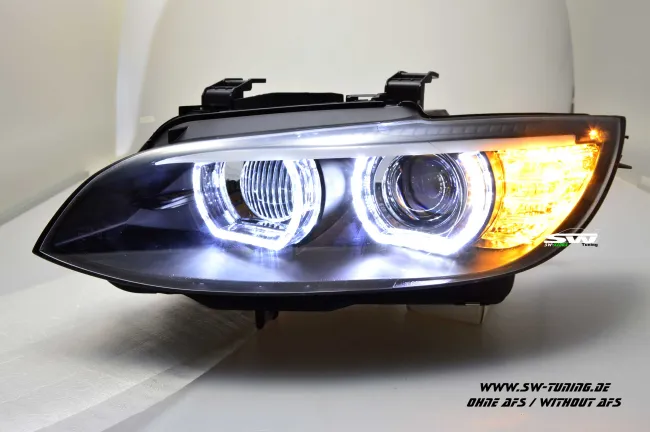 SW-Ltube Angel Eye Xenon headlights for BMW E92 E93 05-08 2 High U-LED DRL-positionslight black without AFS