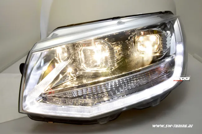 SW-DRLTube Scheinwerfer für VW T6 Typ SG 16-20 LED Tagfahrlicht Lighttube chrom